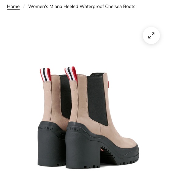 Hunter Miana Heeled Waterproof Chelsea Boots - Tan - Picture 3 of 11